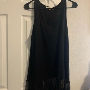 Umgee black tank tunic with lace detailing